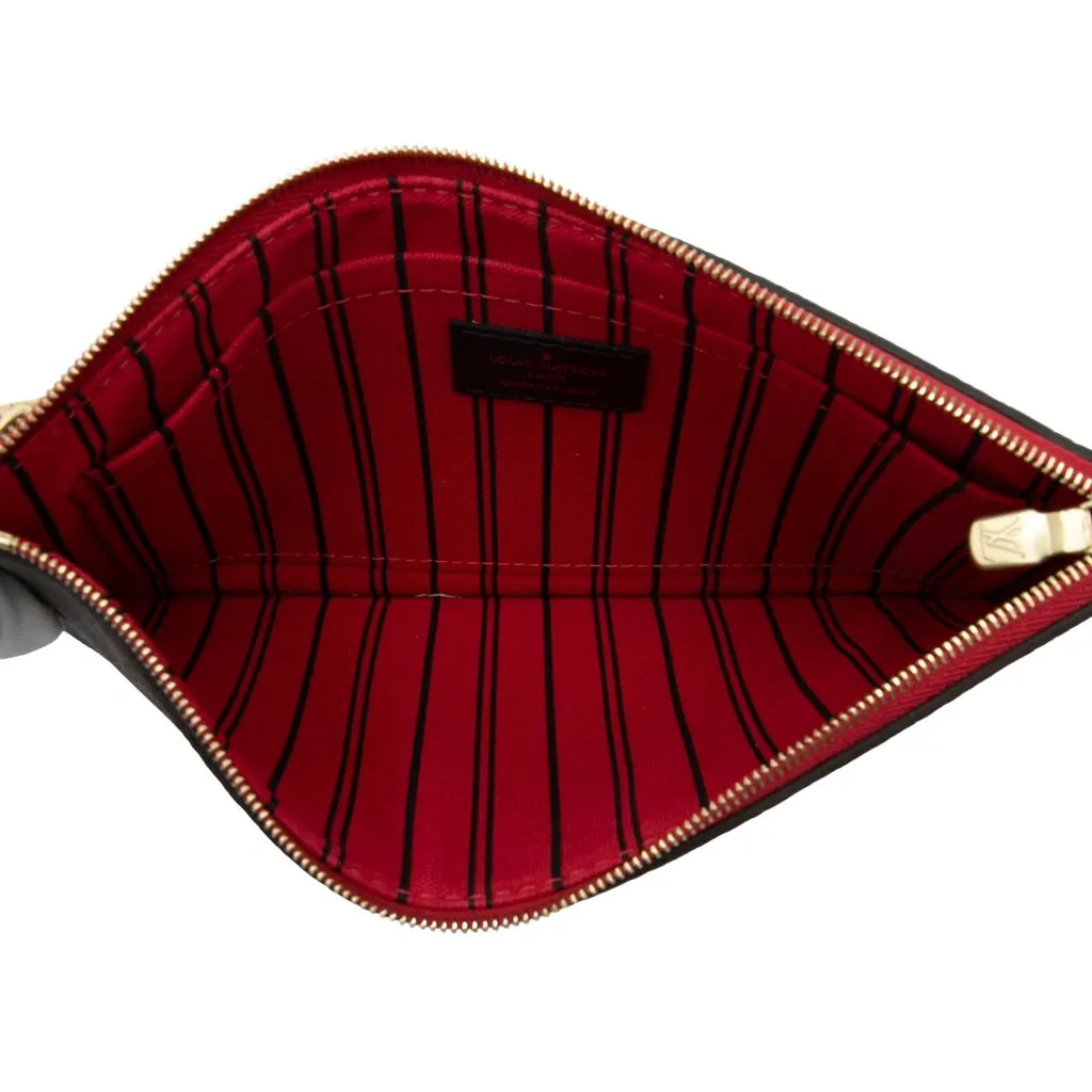 Louis Vuitton Monogram Catogram Neverfull MM Pouch Brown Canvas Very good - Model View