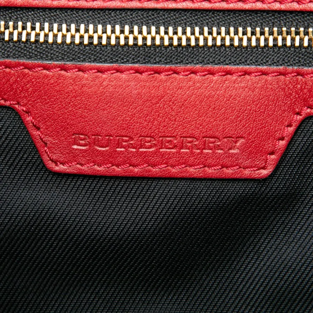 Burberry Small Haymarket Check Nylon and Calfskin Canterbury Tote Beige Polyamide Good - Box View