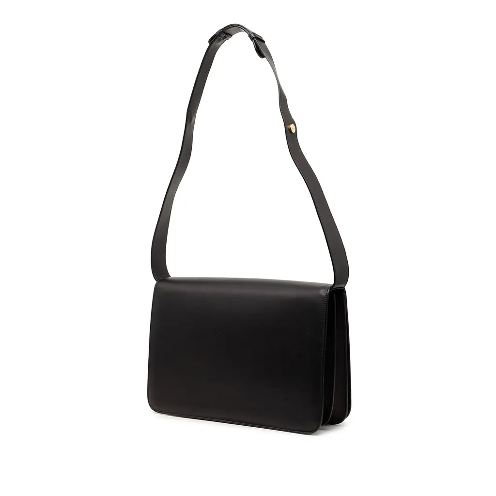 Salvatore Ferragamo Leather Wooden Gancini Shoulder Bag Black Leather Very good - Back View