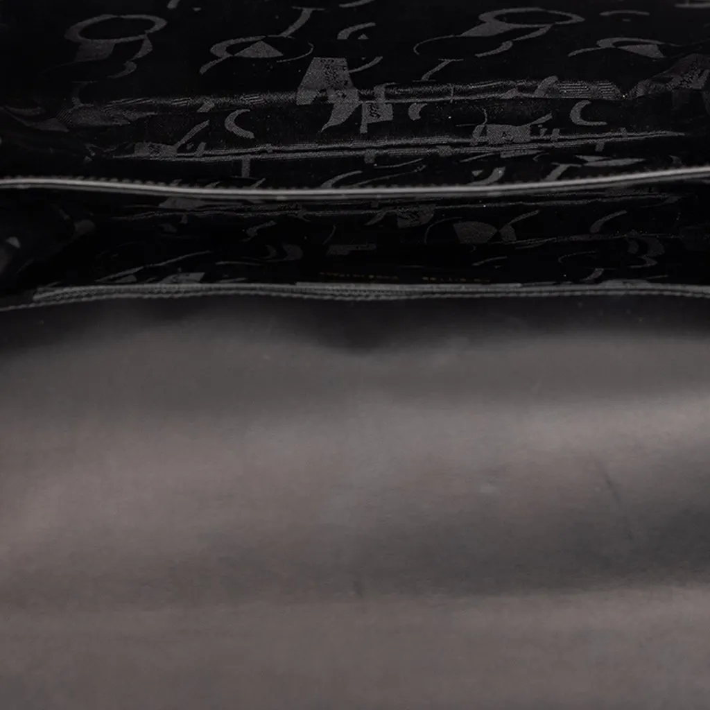Salvatore Ferragamo Leather Wooden Gancini Shoulder Bag Black Leather Very good - Model View