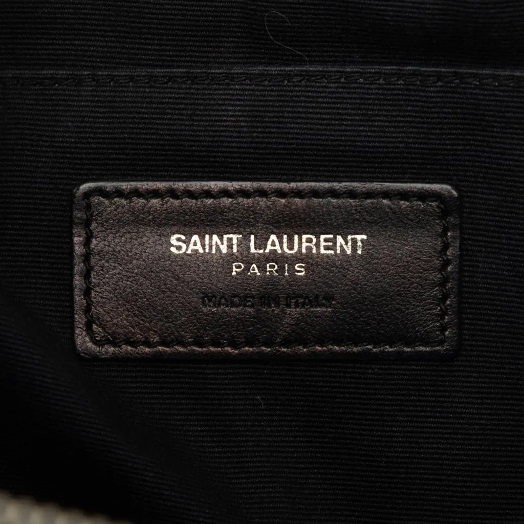 Saint Laurent Leather Chevron Monogram Document Holder Blue Leather Very good - Box View