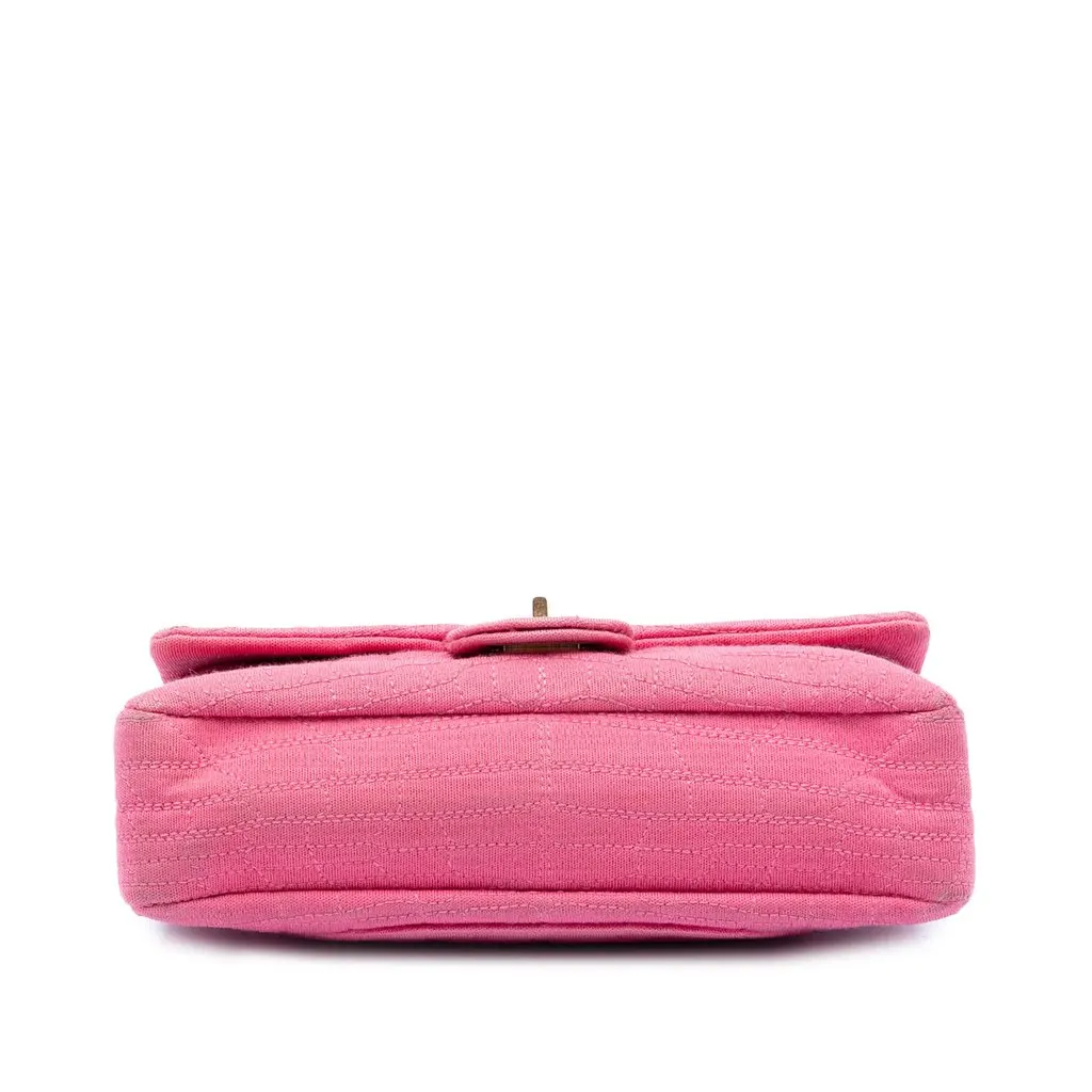 Chanel Croc Quilted Jersey Reissue 2.55 Double Flap 225 Pink Very good - Inside View