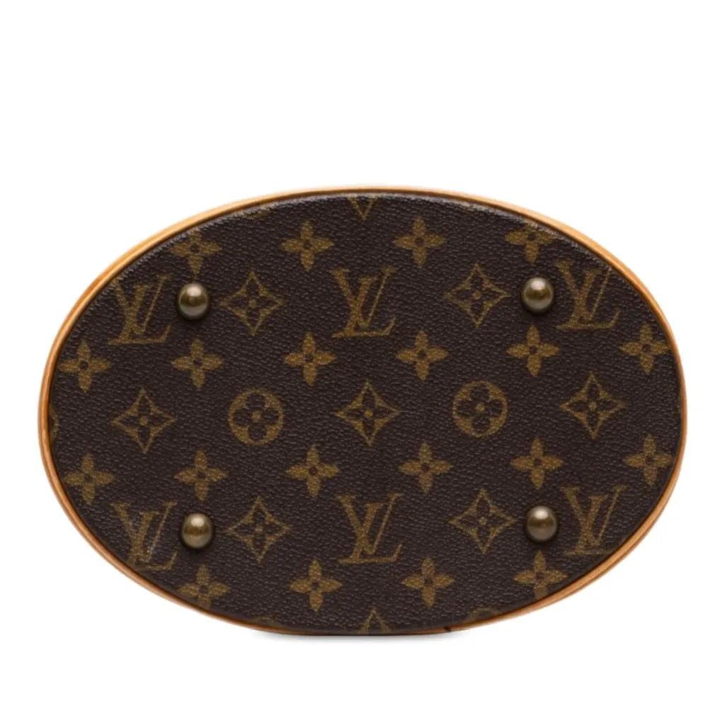 Louis Vuitton Monogram Petit Bucket Brown Canvas Good - Inside View