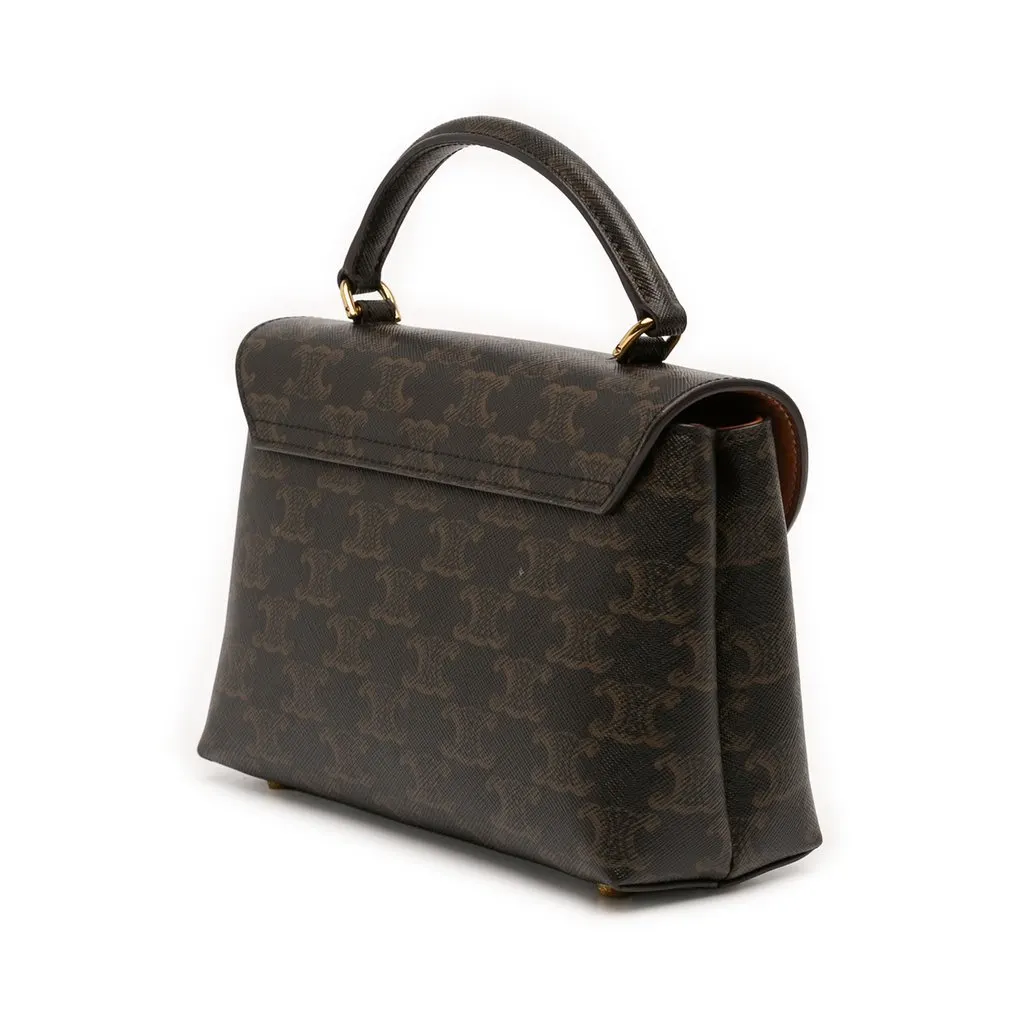 Celine Teen Triomphe Coated Canvas Nino Bag Brown Very good - Back View