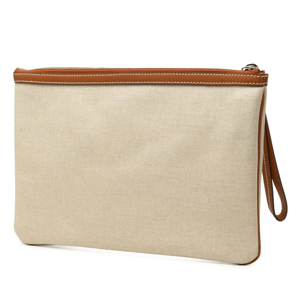 Gucci Canvas Logo Clutch Beige Very good - Back View