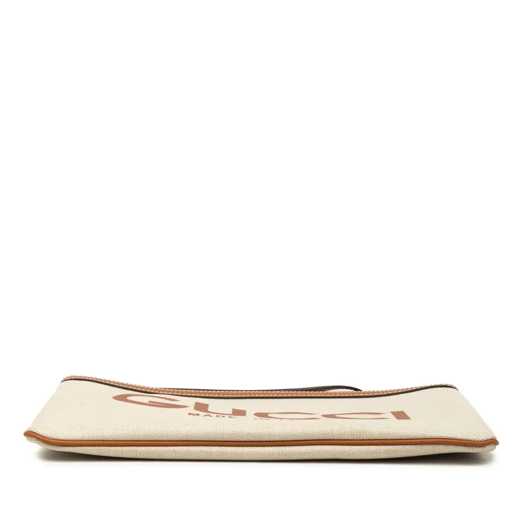 Gucci Canvas Logo Clutch Beige Very good - Inside View