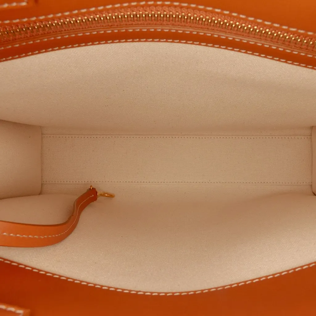 Celine Small Canvas Vertical Cabas Satchel Brown Canvas Very good - Model View