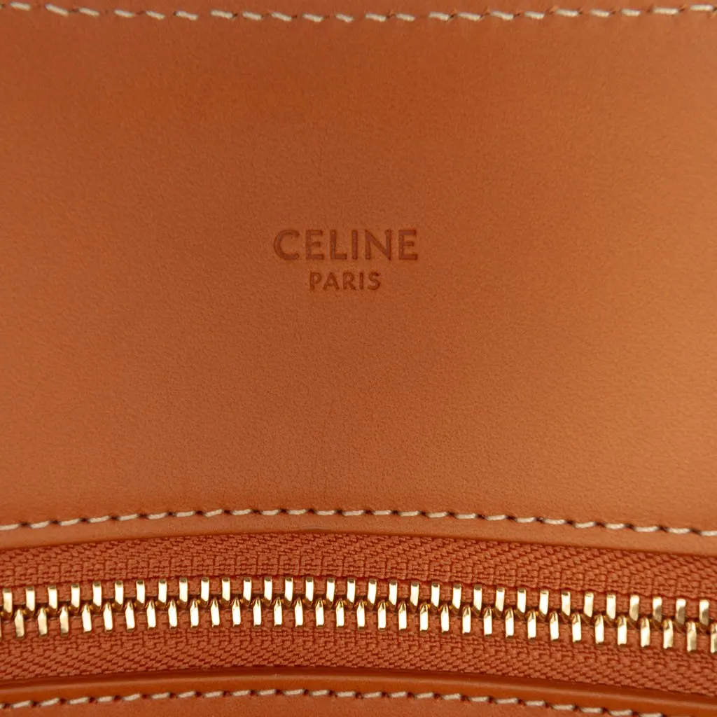 Celine Small Canvas Vertical Cabas Satchel Brown Canvas Very good - Box View