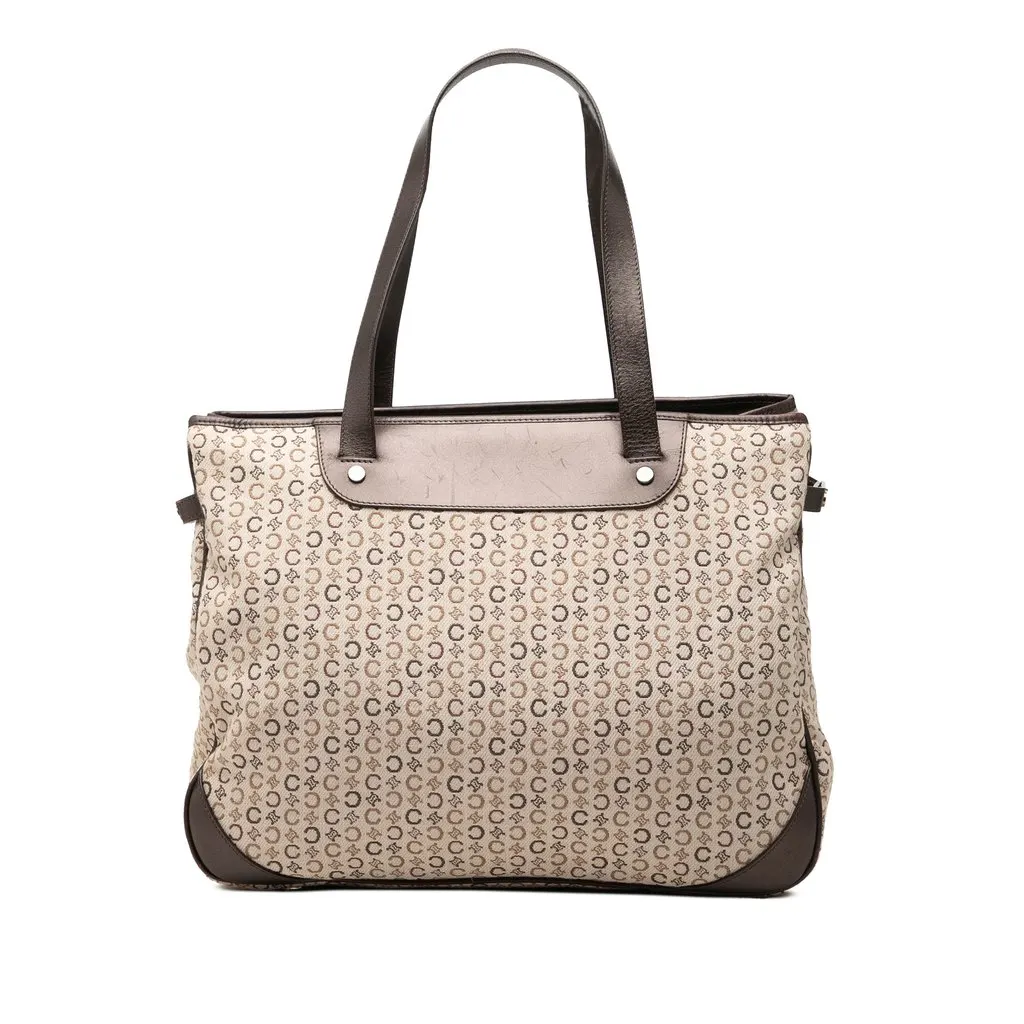 Celine C Macadam Canvas Tote Beige Very good - Front View