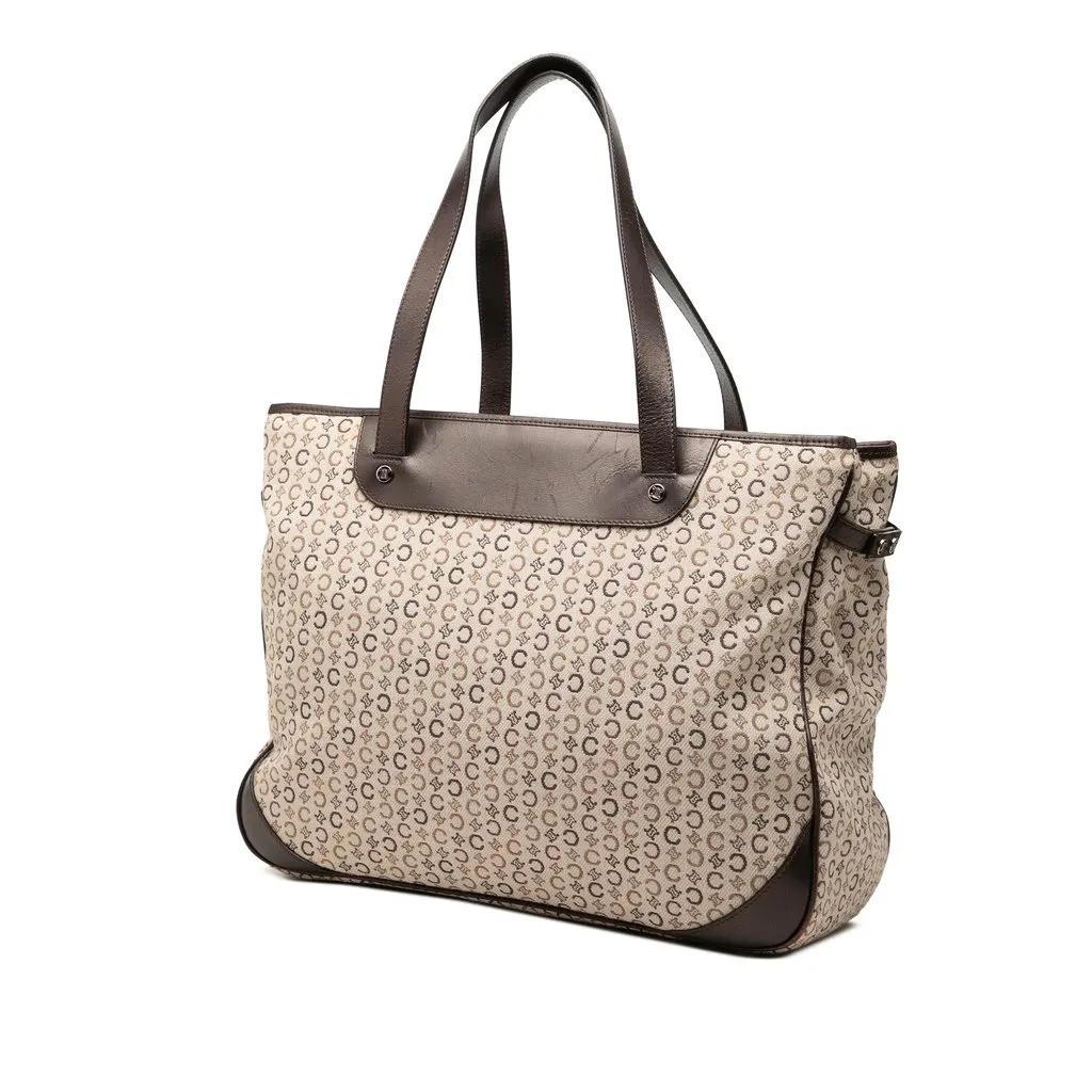 Celine C Macadam Canvas Tote Beige Very good - Back View