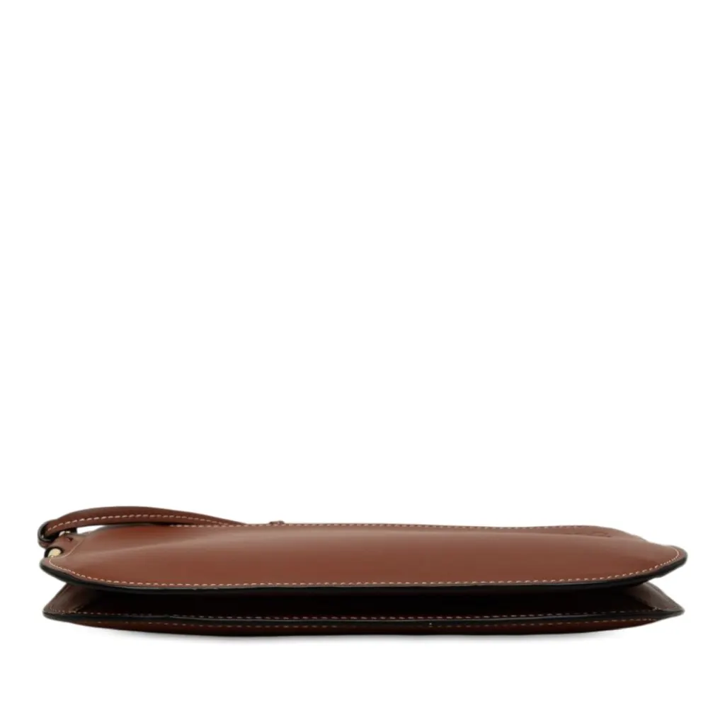LOEWE Leather Gate Double Zip Pouch Brown Leather Very good - Inside View