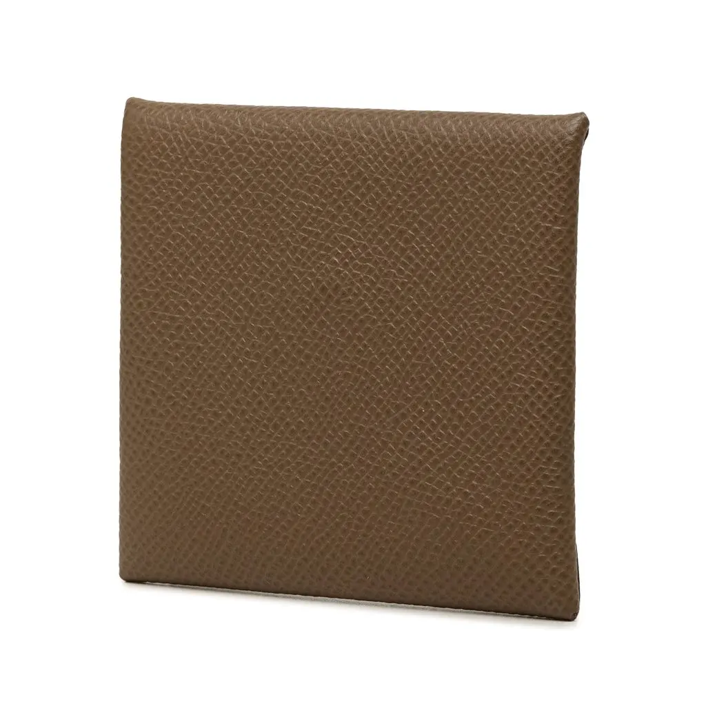 Hermès Epsom Bastia Change Purse Brown Leather Very good - Back View
