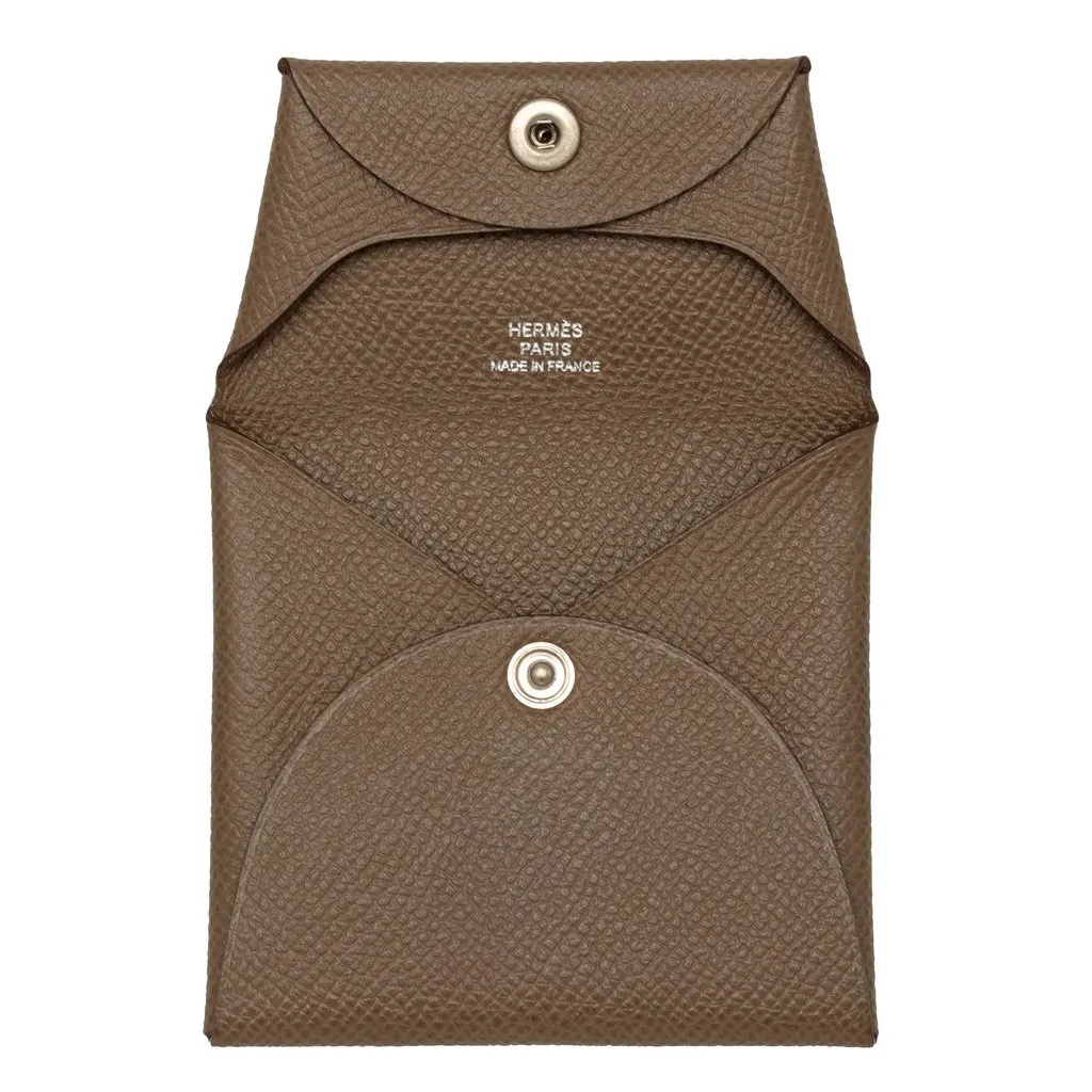 Hermès Epsom Bastia Change Purse Brown Leather Very good - Model View