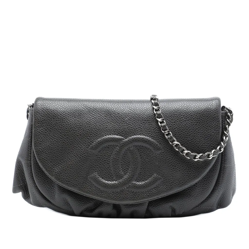 Chanel CC Caviar Half Moon Wallet on Chain MultiColor Leather Very good - Front View