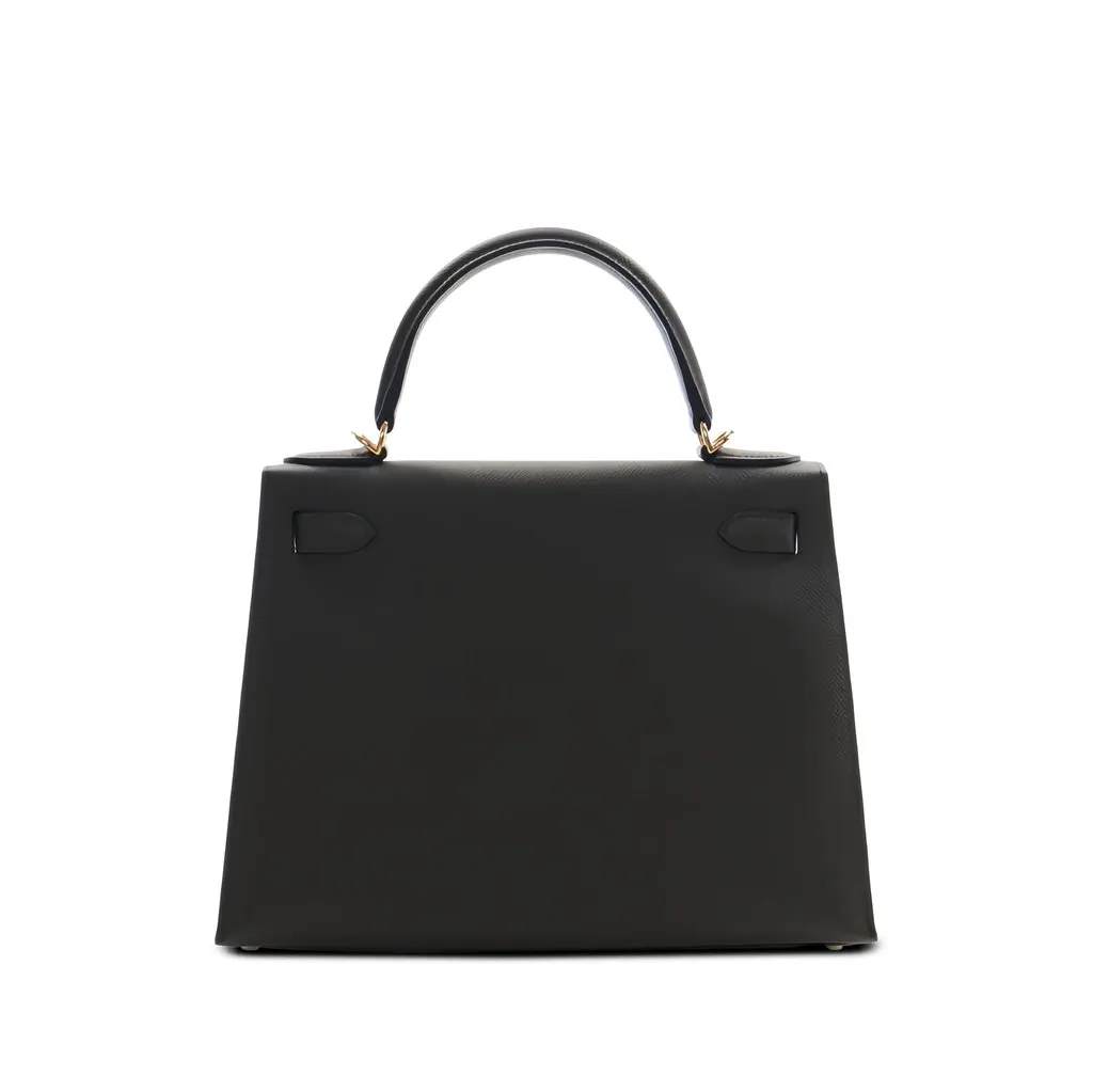 Hermès Epsom Kelly II Sellier 28 Grey Leather Very good - Back View