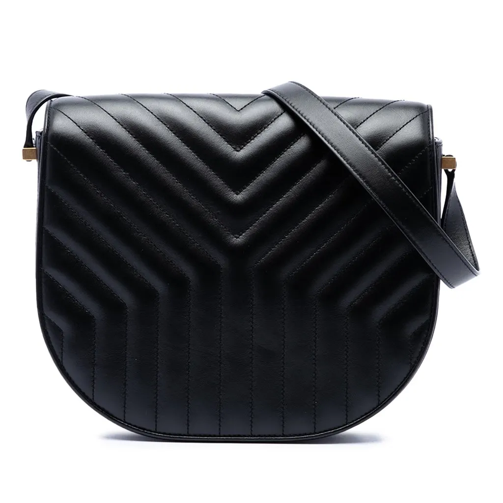 Saint Laurent Medium Matelasse Calfskin Joan Crossbody Black Leather Very good - Front View
