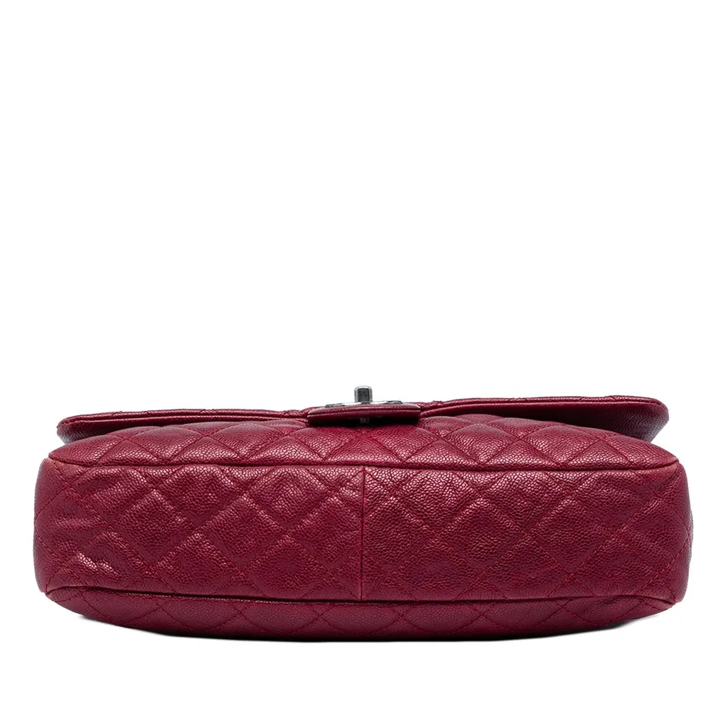 Chanel Jumbo Quilted Iridescent Caviar Easy Flap Red Leather Very good - Inside View