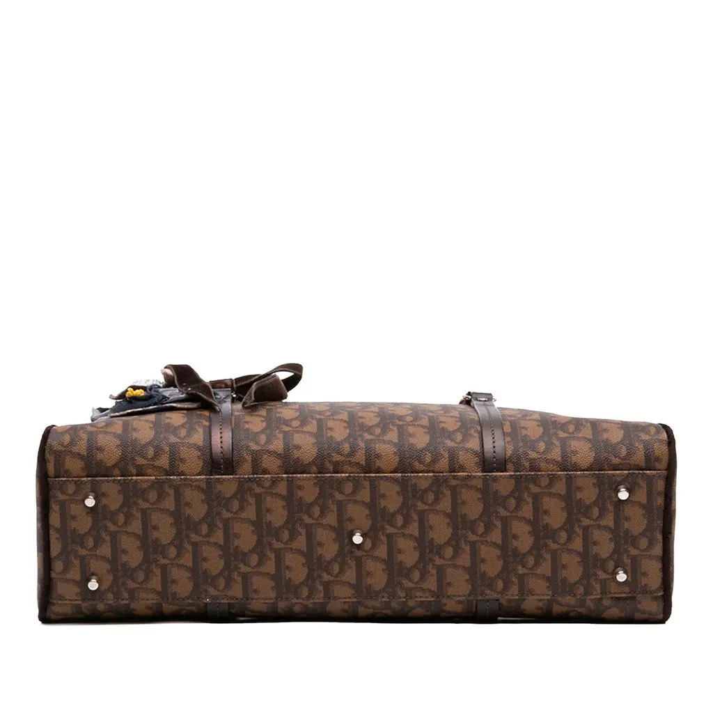 Dior Diorissimo Trotter Coated Canvas Romantique Floral Bow Handbag Brown Very good - Inside View