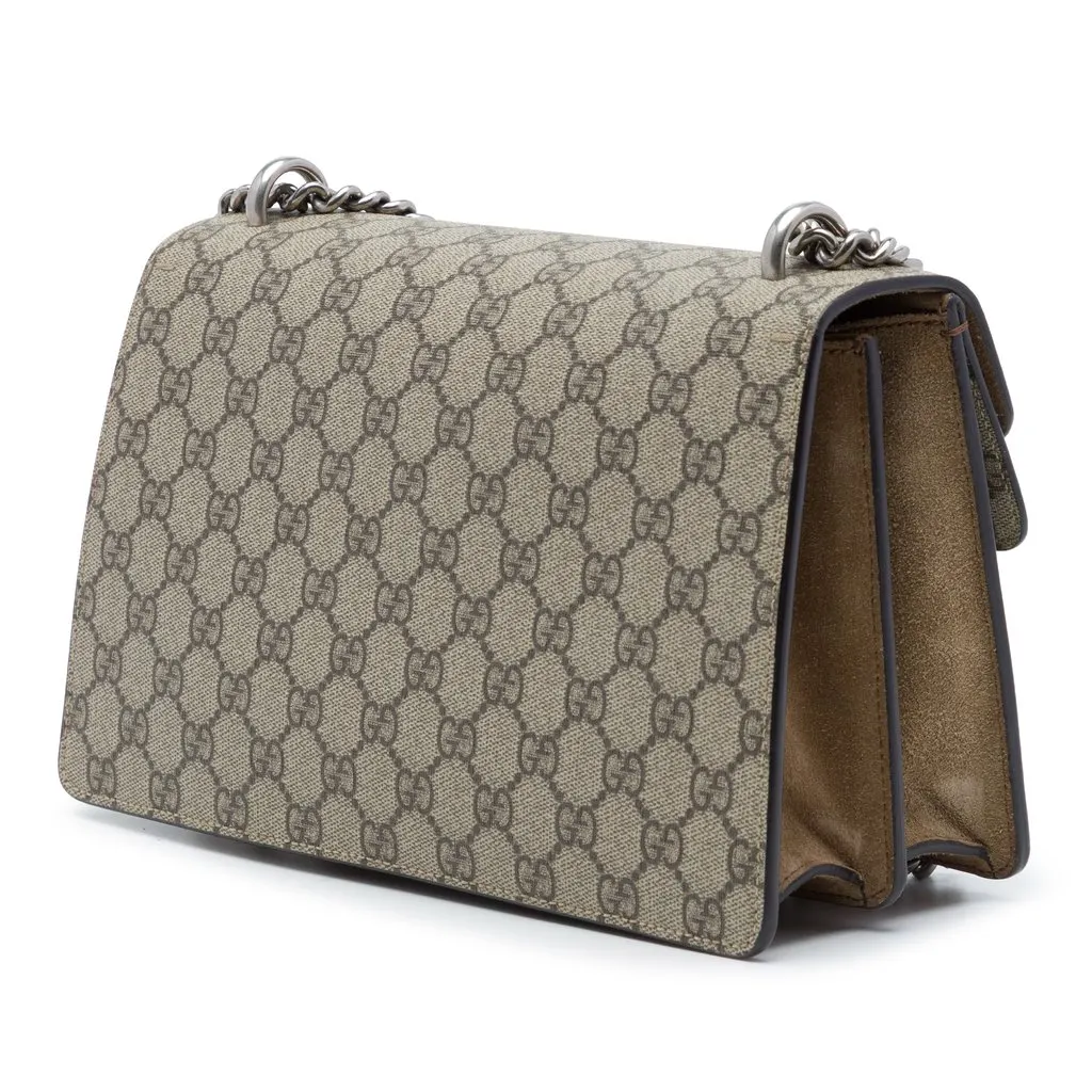 Gucci Medium GG Supreme Dionysus Shoulder Bag Beige Very good - Back View