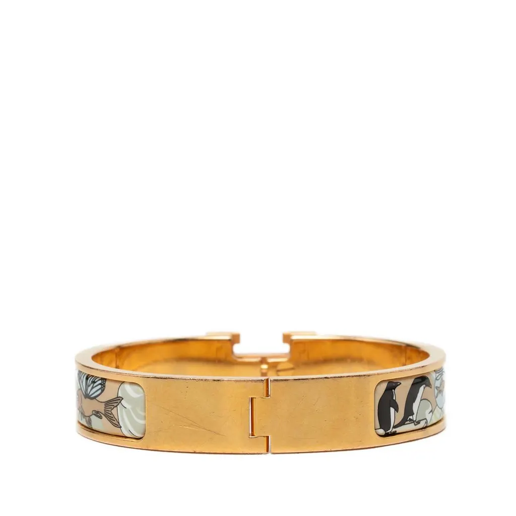 Hermès Narrow Enamel Dans Les Nuages Clic H Bracelet PM Blue Very good - Inside View