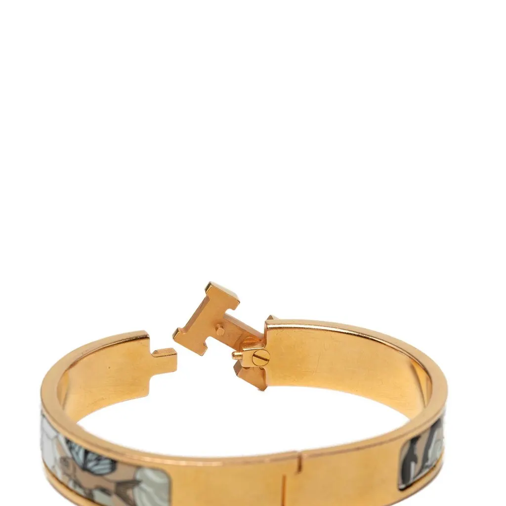 Hermès Narrow Enamel Dans Les Nuages Clic H Bracelet PM Blue Very good - Box View