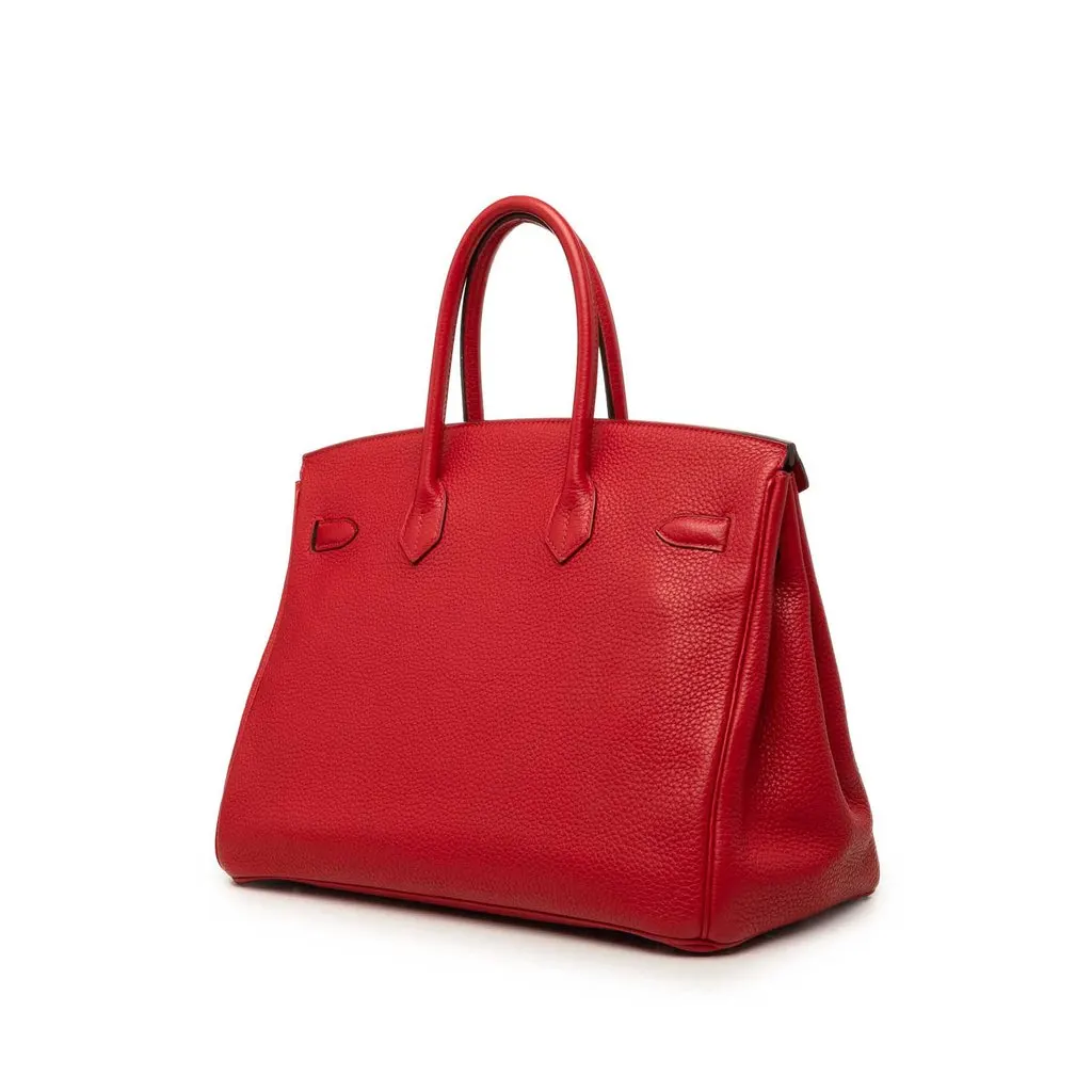 Hermès Clemence Birkin Retourne 35 Red Leather Good - Back View