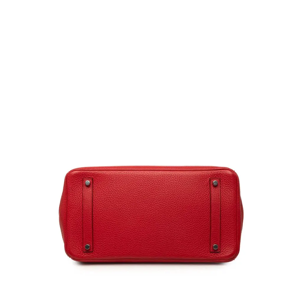Hermès Clemence Birkin Retourne 35 Red Leather Good - Inside View