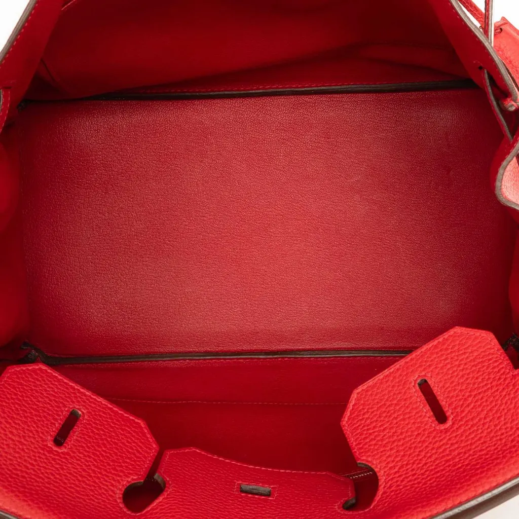 Hermès Clemence Birkin Retourne 35 Red Leather Good - Model View