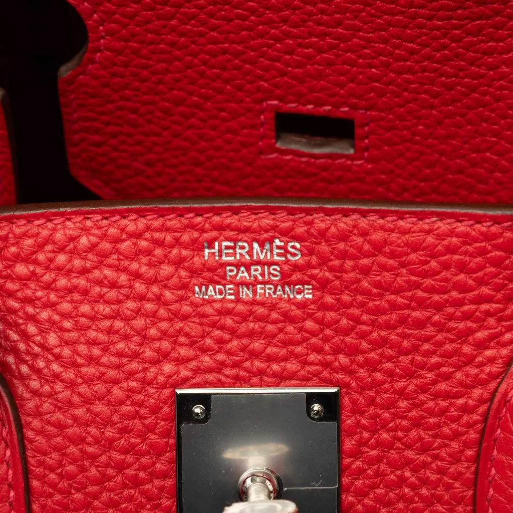 Hermès Clemence Birkin Retourne 35 Red Leather Good - Box View