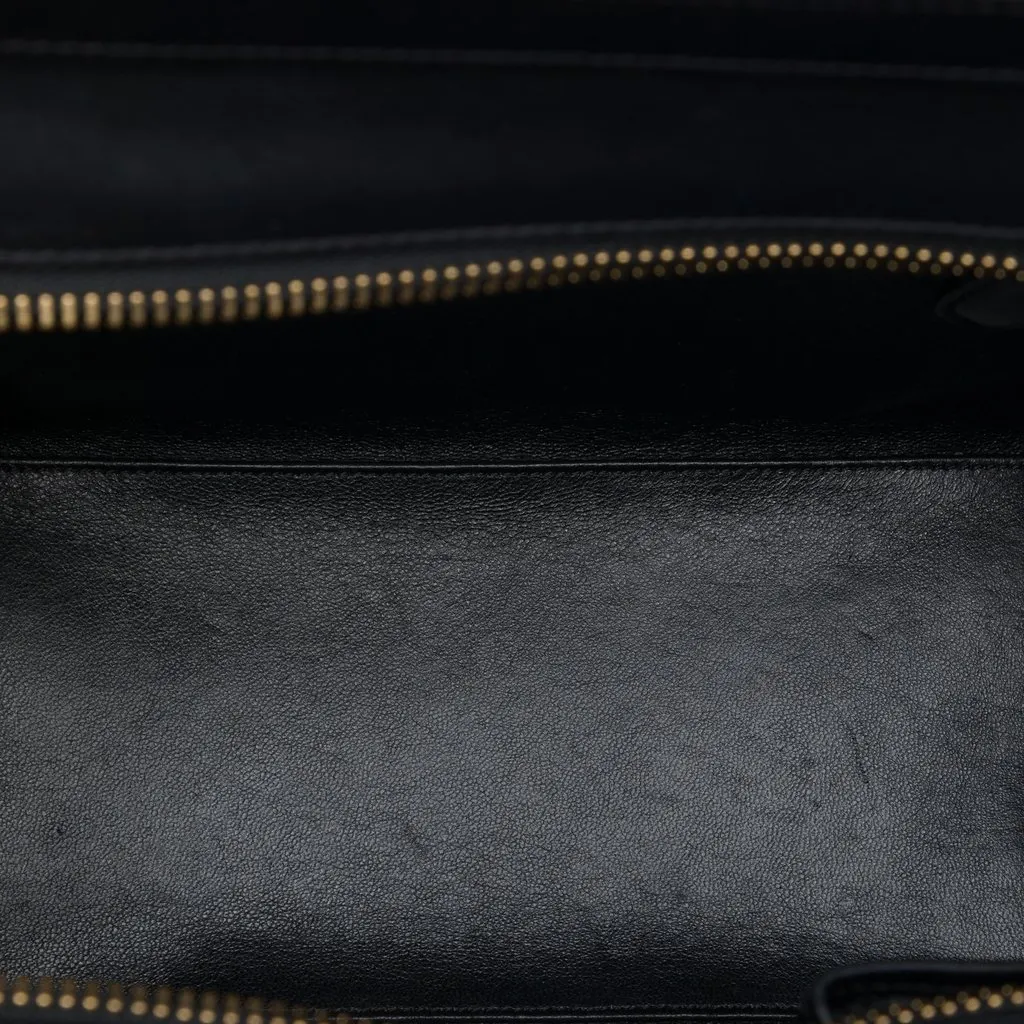 Celine Micro Tricolor Canvas and Leather Luggage Tote Brown Canvas Very good - Model View