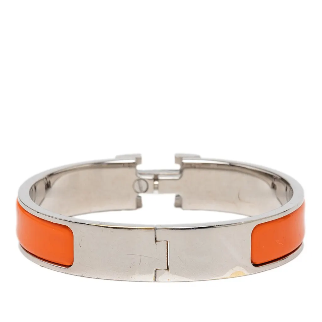 Hermès Narrow Enamel Clic H Bracelet PM Orange Very good - Inside View
