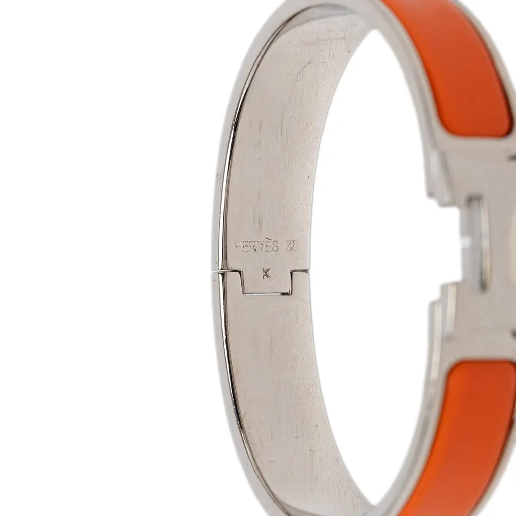 Hermès Narrow Enamel Clic H Bracelet PM Orange Very good - Model View