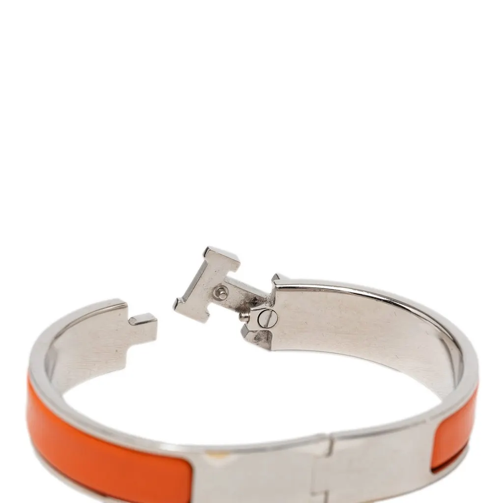 Hermès Narrow Enamel Clic H Bracelet PM Orange Very good - Box View