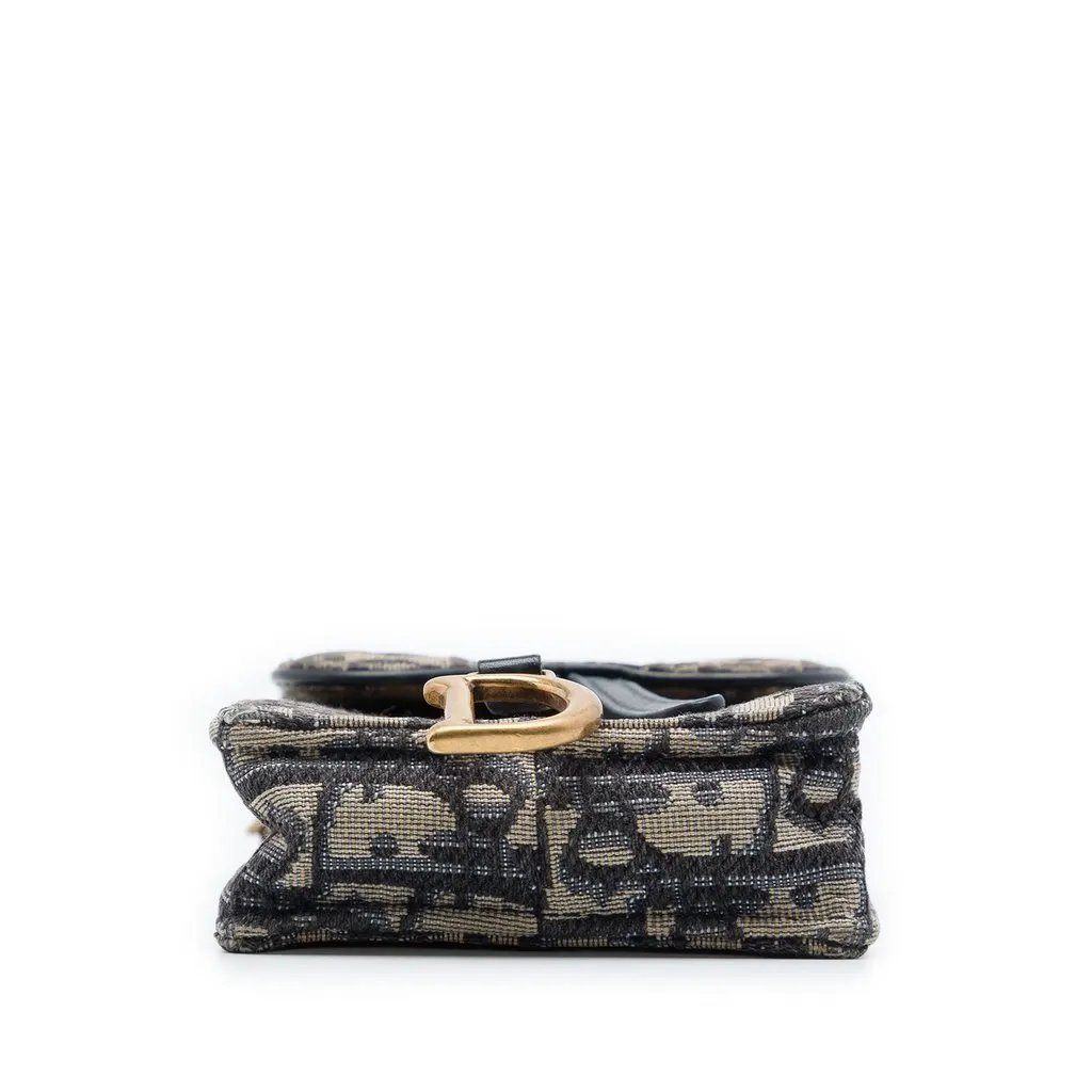 Dior Oblique Canvas Saddle Phone Holder Crossbody Blue Very good - Inside View
