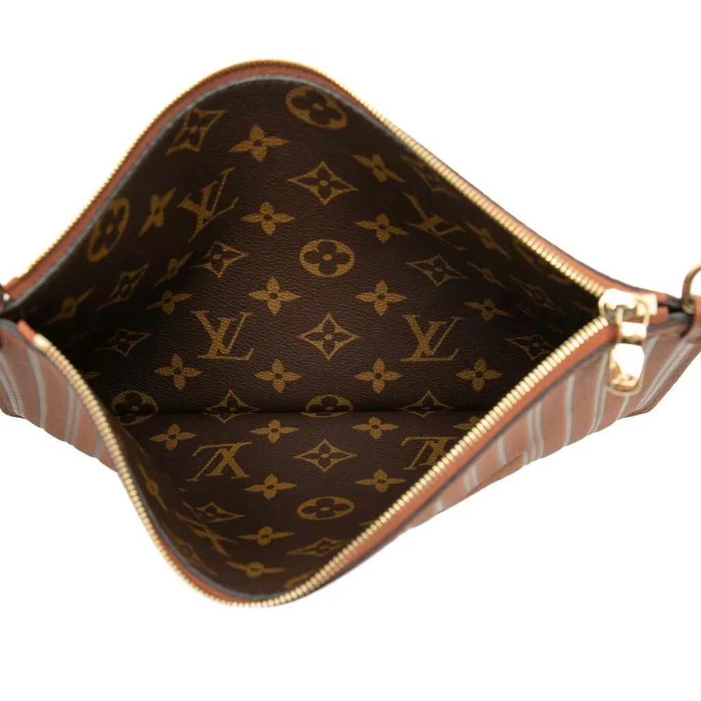 Louis Vuitton Inside Out Calfskin Neverfull MM Pouch Brown Leather Very good - Model View