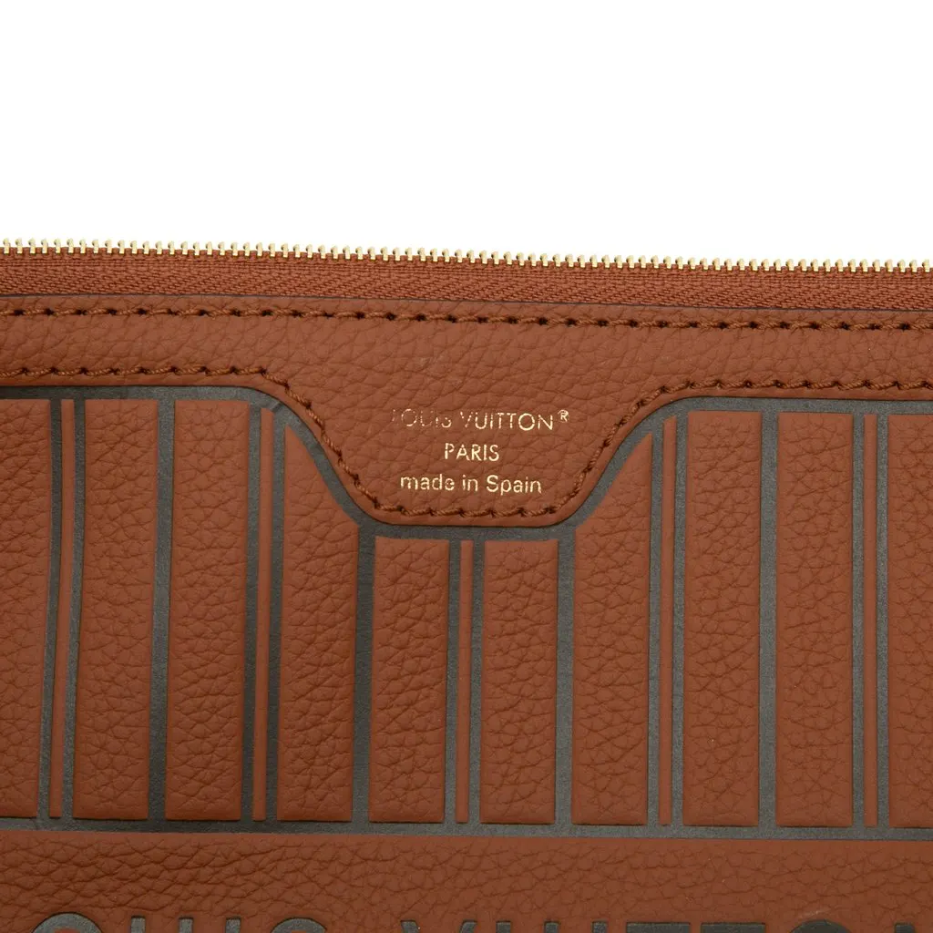 Louis Vuitton Inside Out Calfskin Neverfull MM Pouch Brown Leather Very good - Box View