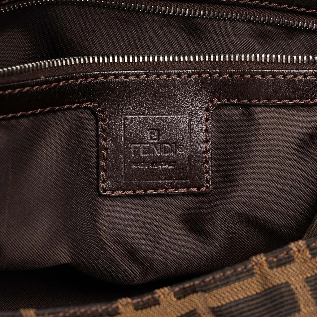 Fendi Zucca Canvas Shoulder Bag Brown Canvas Good - Box View