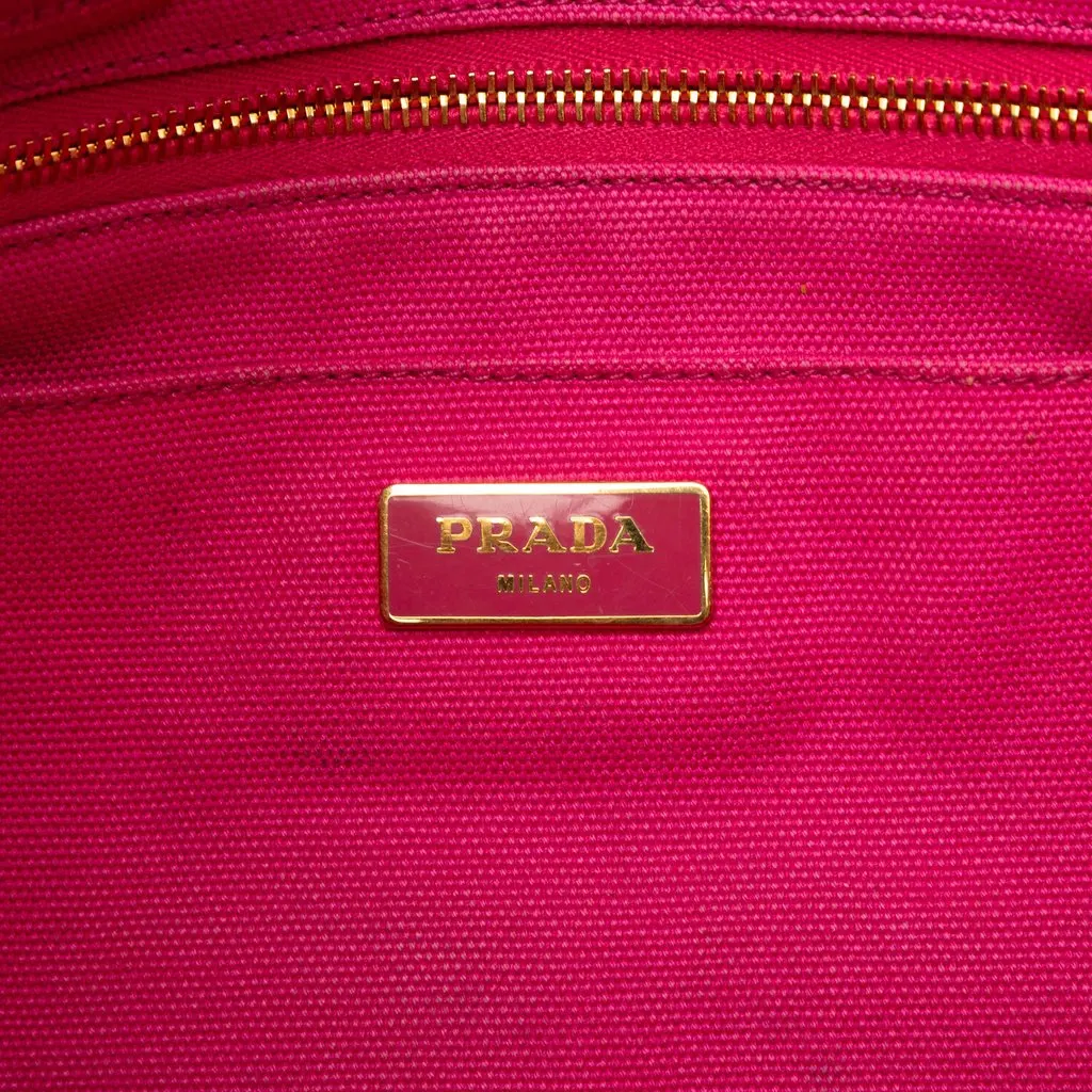 Prada Canvas Canapa Logo Tote Pink Canvas Very good - Box View