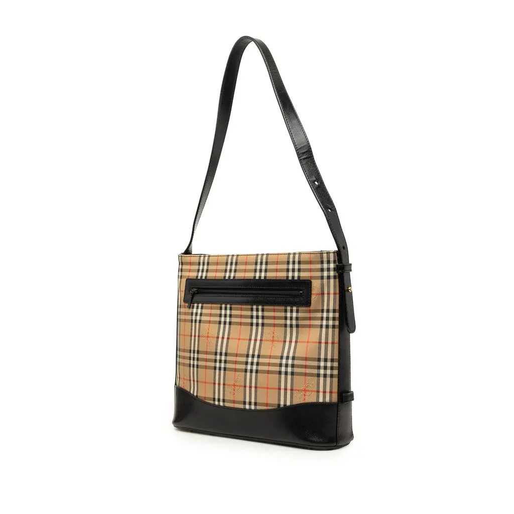 Burberry Haymarket Check Canvas Tote Beige Canvas Good - Back View