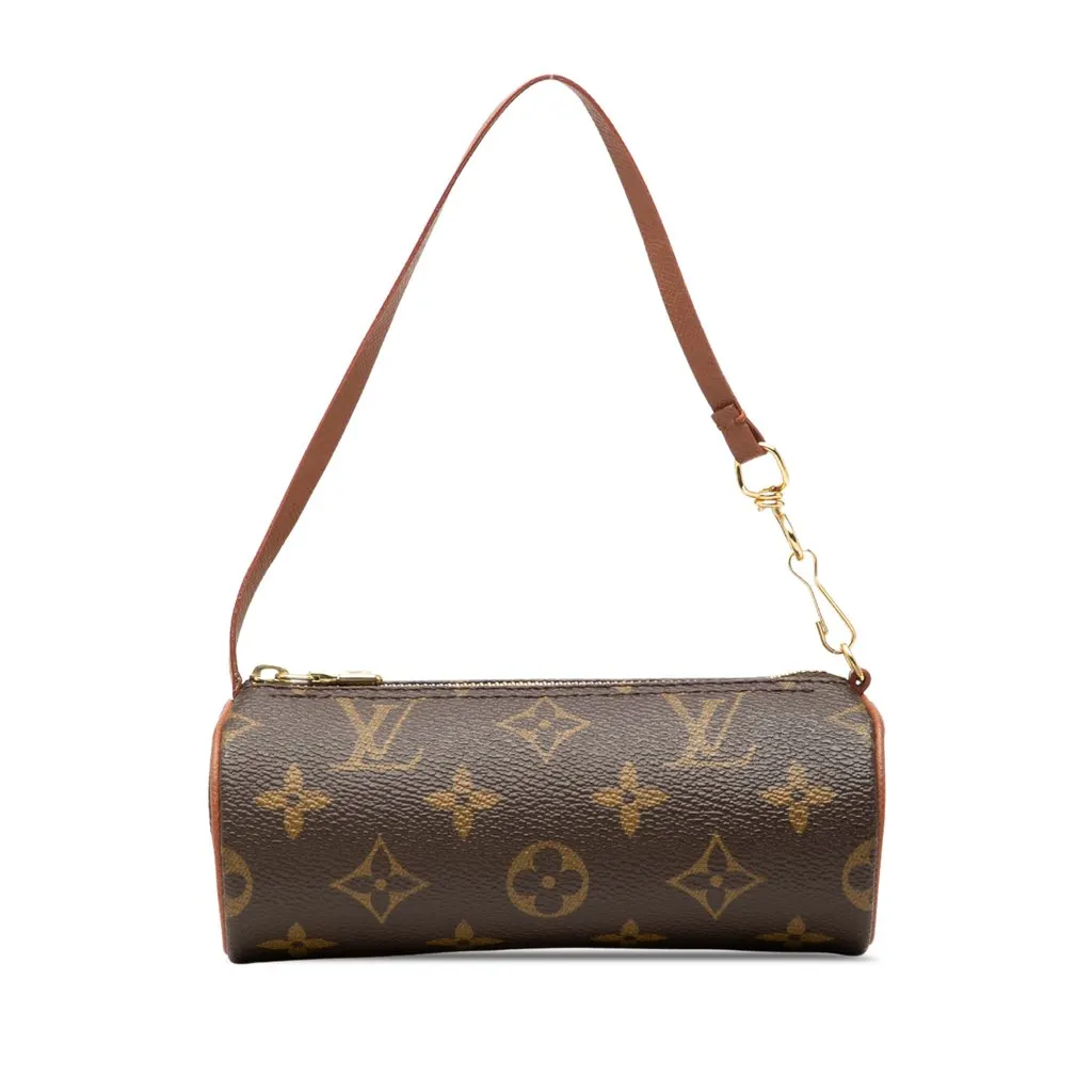 Louis Vuitton Monogram Papillon Pochette Brown Canvas Good - Front View