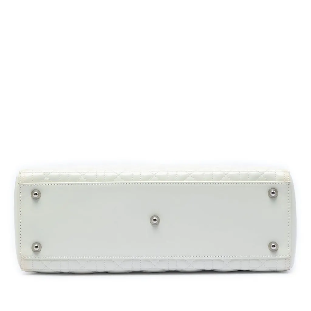 Dior Large Lambskin Cannage Lady Dior White Leather Very good - Inside View