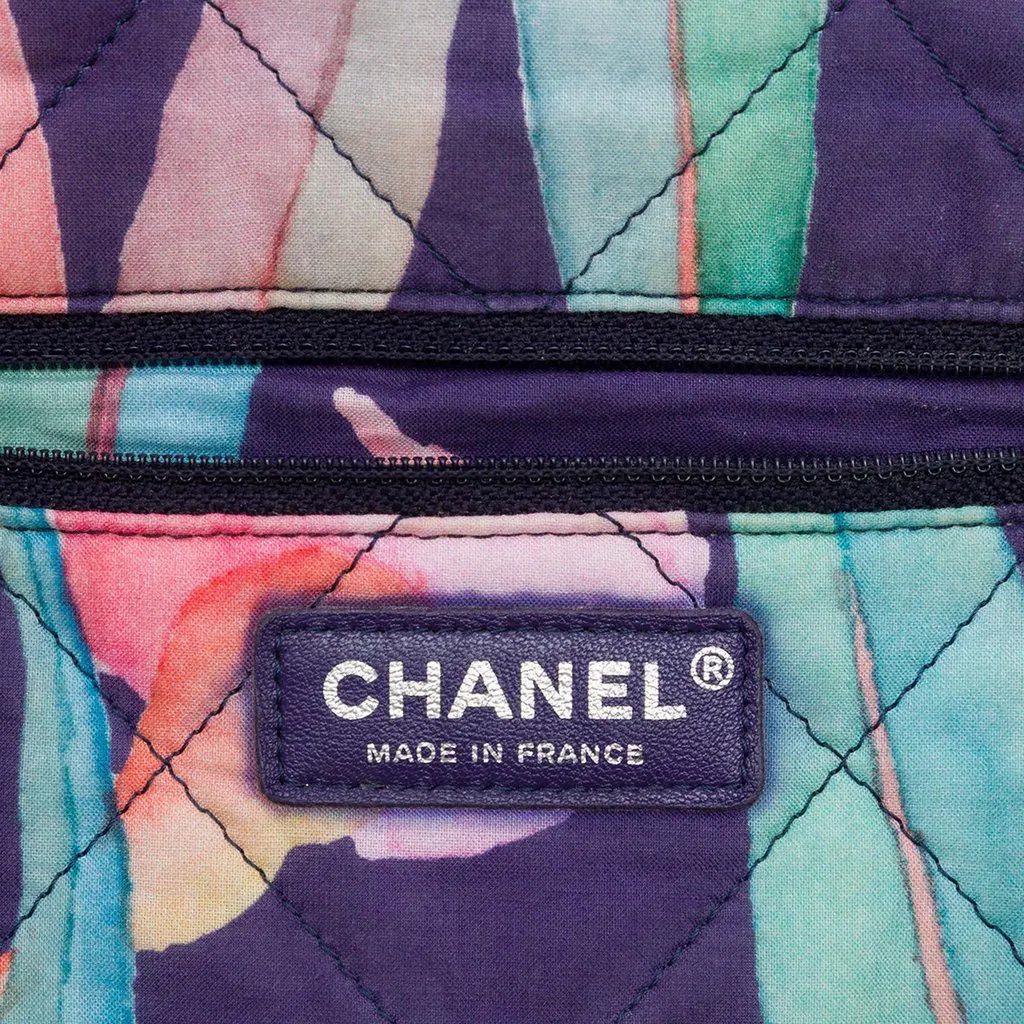 Chanel CC Quilted Printed Denim Jungle Jeans Flap Blue Very good - Box View