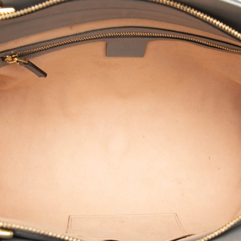 Gucci Medium Guccissima Soft Shoulder Bag Grey Leather Good - Model View