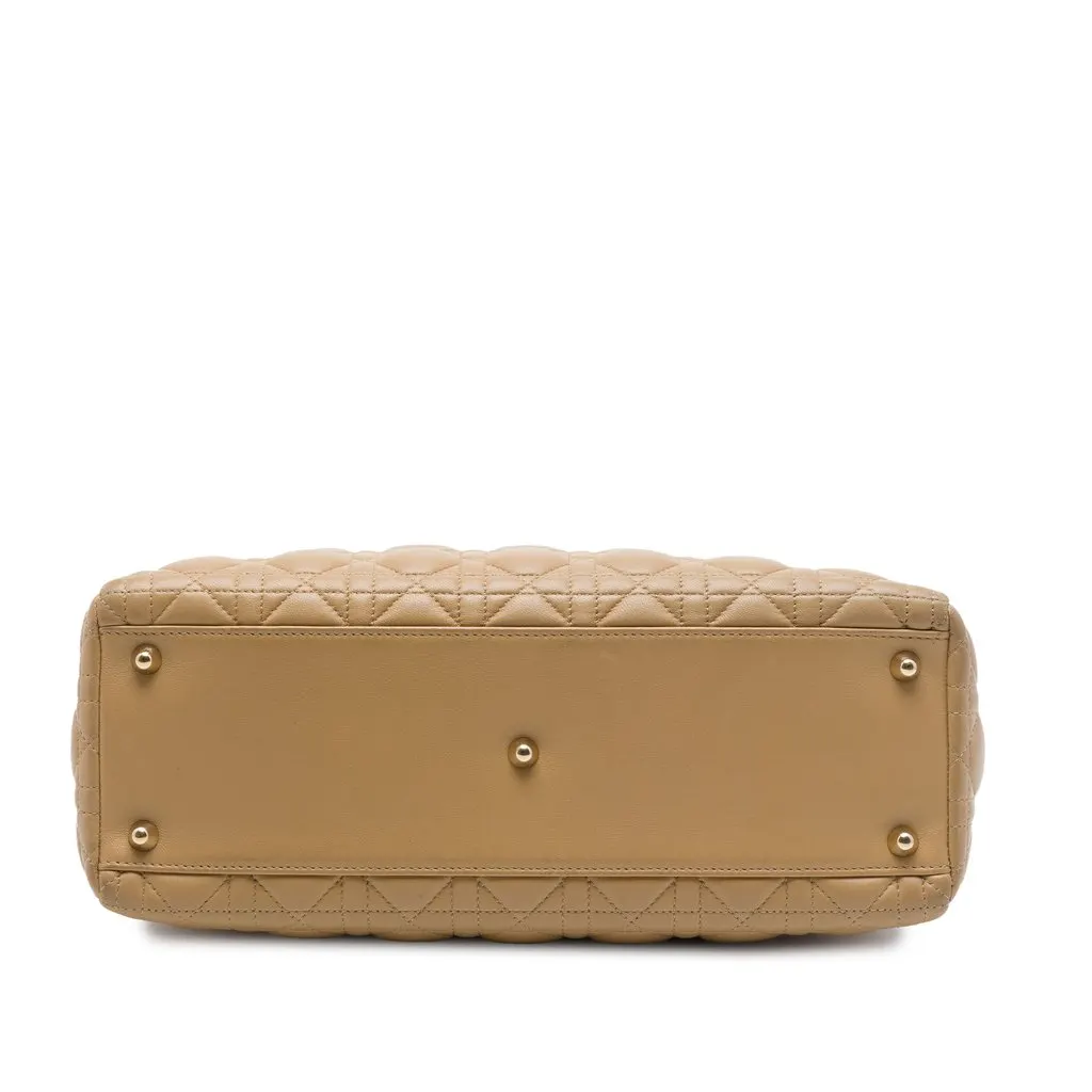 Dior Large Lambskin Cannage Lady Dior Beige Leather Very good - Inside View