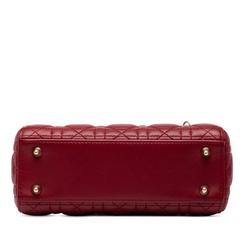 Dior Small Lambskin Cannage MyABCDior Lady Dior Red Leather Very good - Inside View