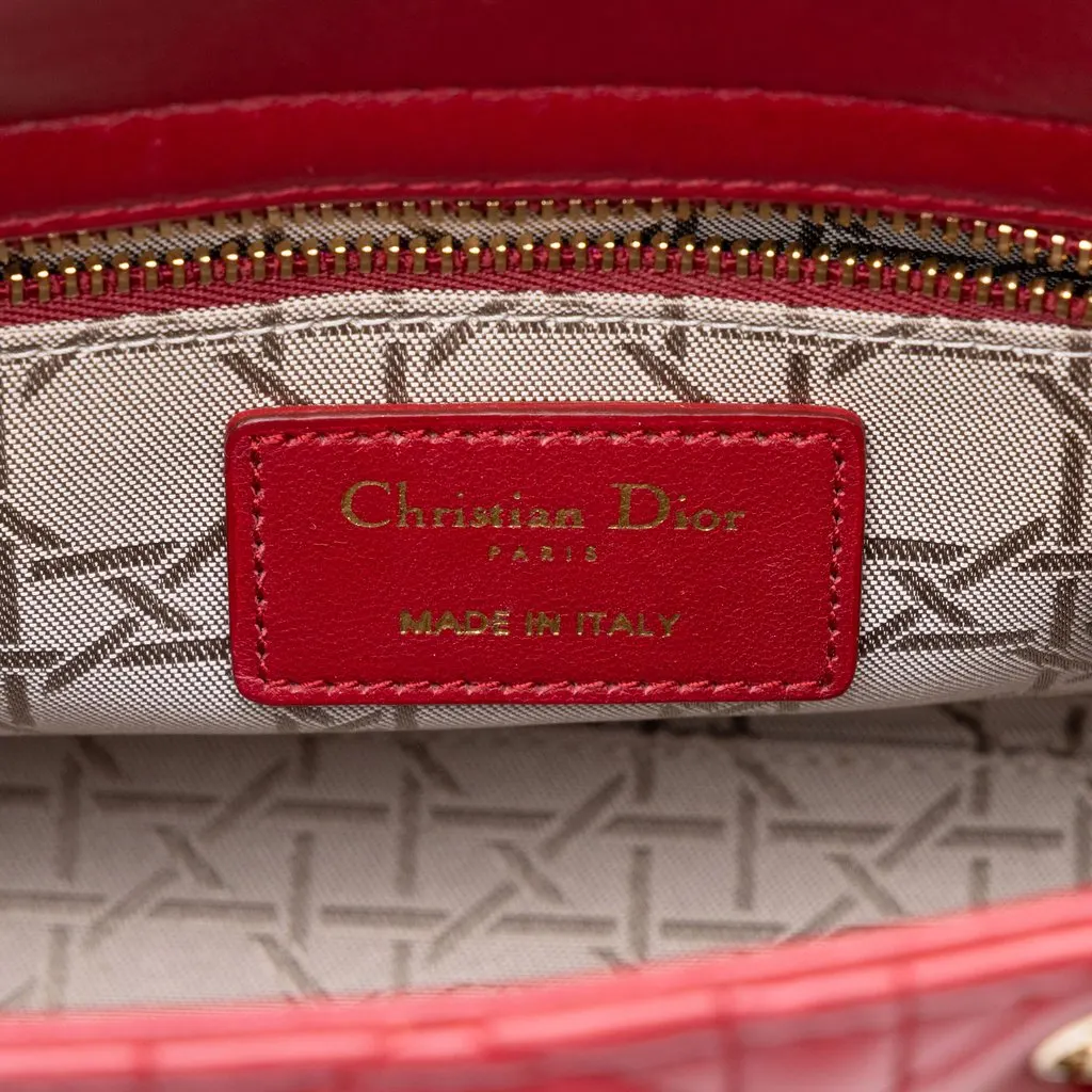 Dior Small Lambskin Cannage MyABCDior Lady Dior Red Leather Very good - Box View