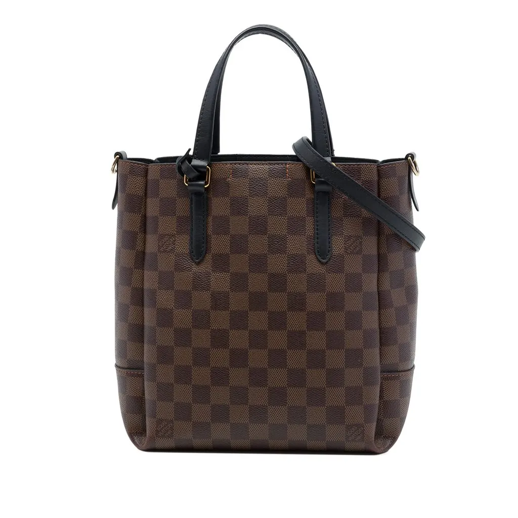 Louis Vuitton Damier Ebene Belmont PM Brown Canvas Good - Front View