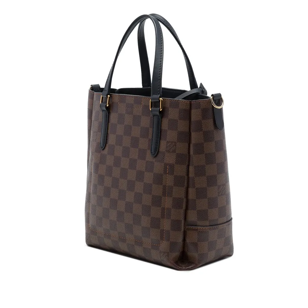 Louis Vuitton Damier Ebene Belmont PM Brown Canvas Good - Back View