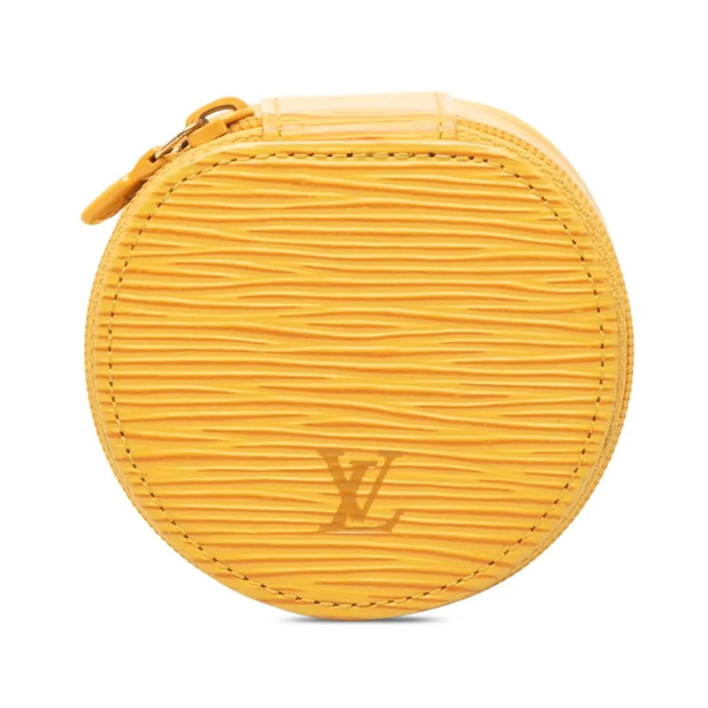 Louis Vuitton Epi Ecrin Bijoux Travel Jewelry Case Yellow Leather Very good - Front View
