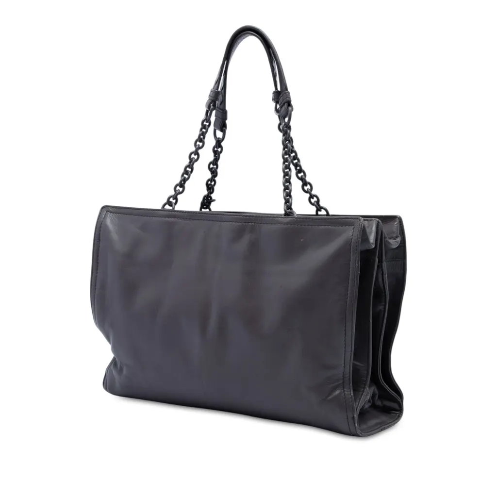 Bottega Veneta Nappa Chain Tote Purple Leather Very good - Back View